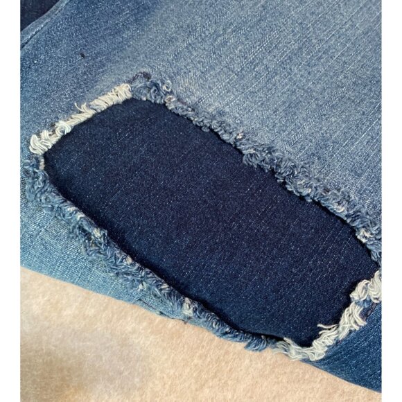 Premium Denim House Distressed Stretch Skinny Jeans Patchwork Legs Size 14 - Picture 4 of 11